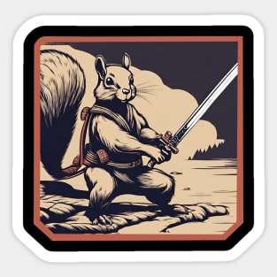 Squirrel with katana Sticker